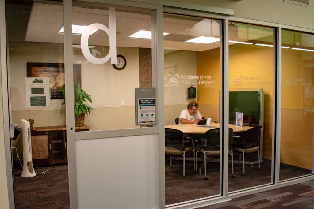 Large study room with the letter d engraved on the door