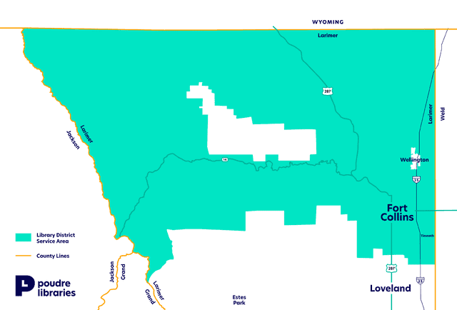 Map of Poudre River Public Library District.