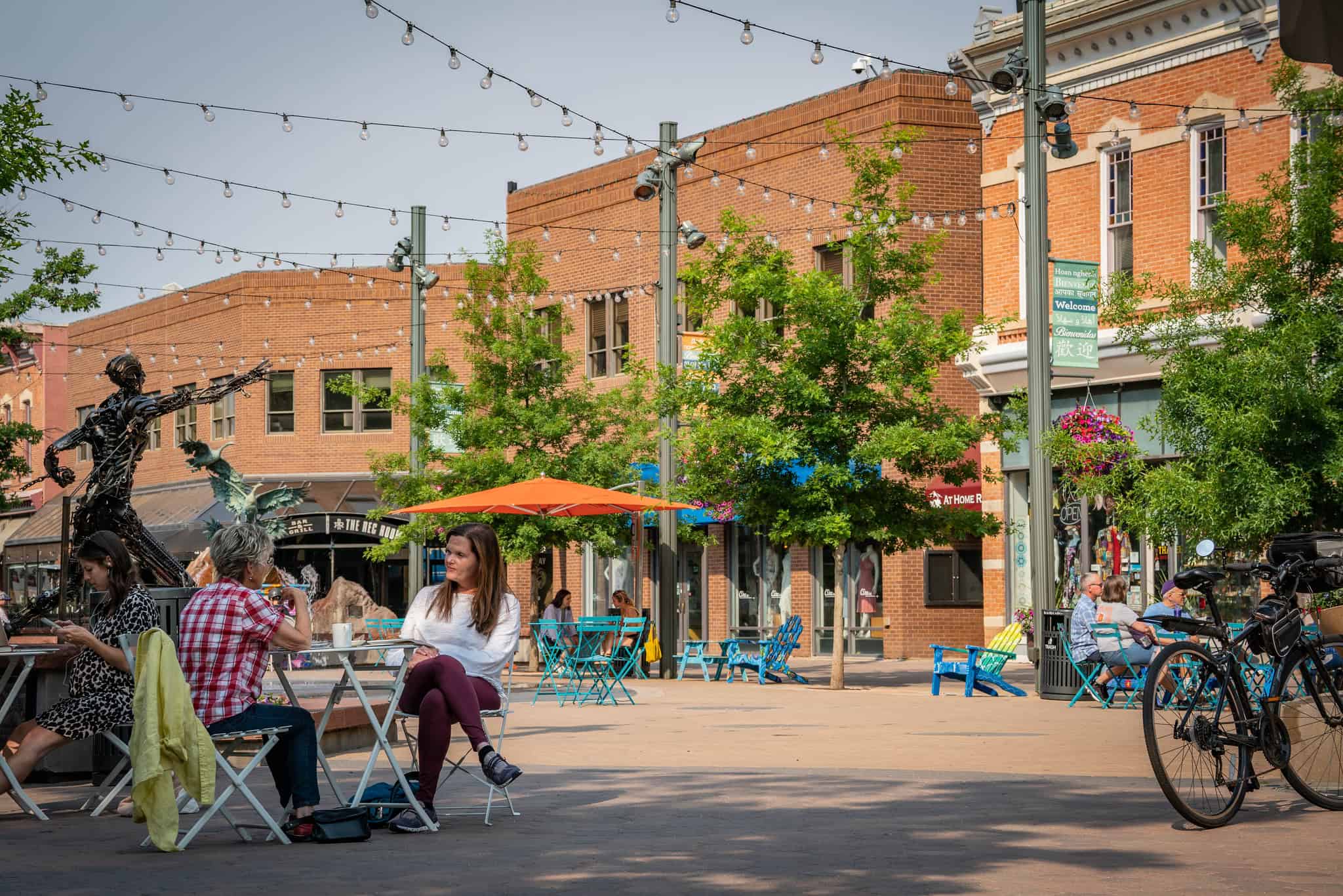 Old town square in downtown Fort Collins, Colorado