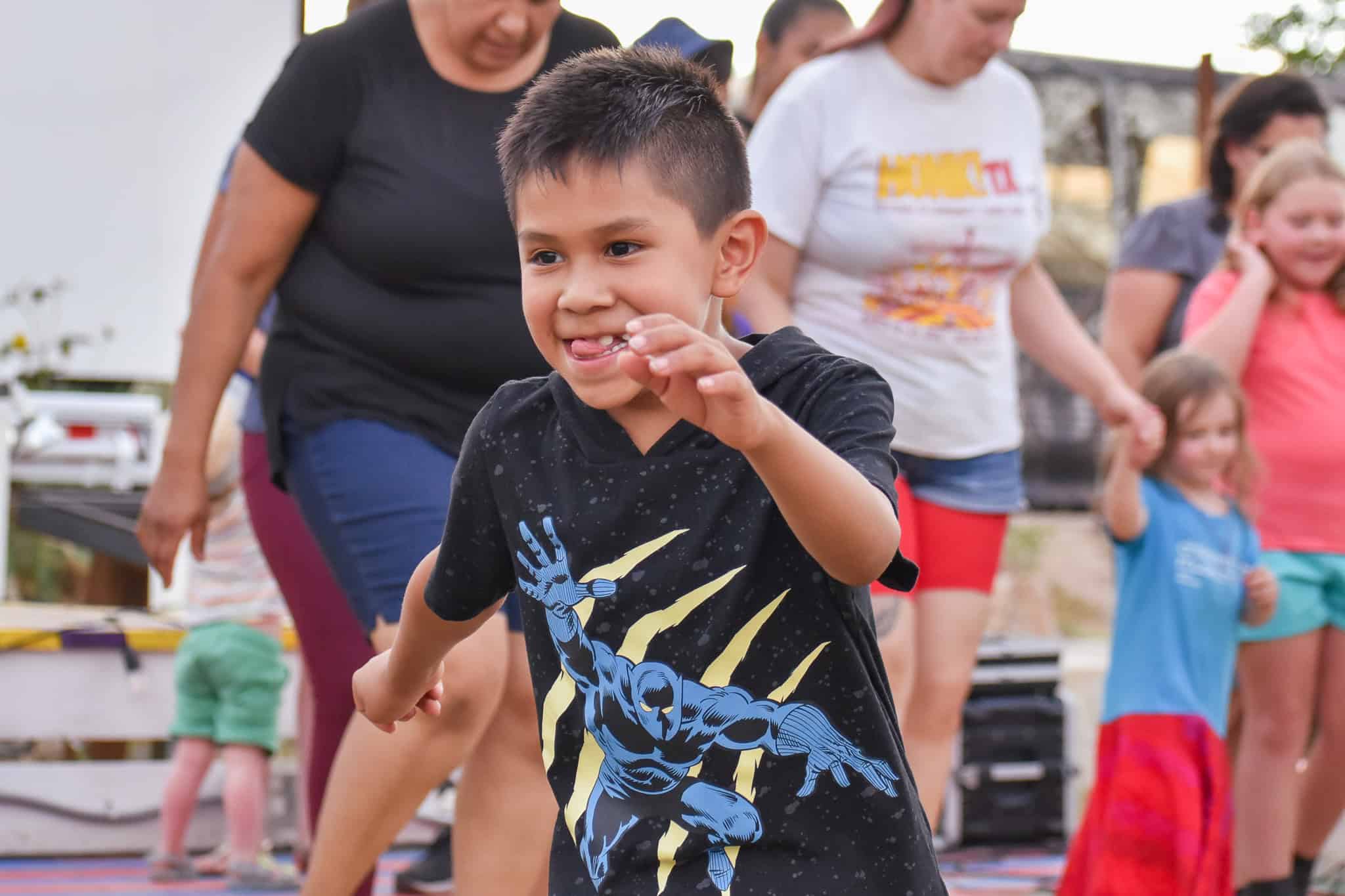 Young boy running