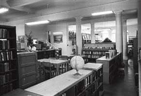 Black and white image of a Carnegie Library in Fort Collins