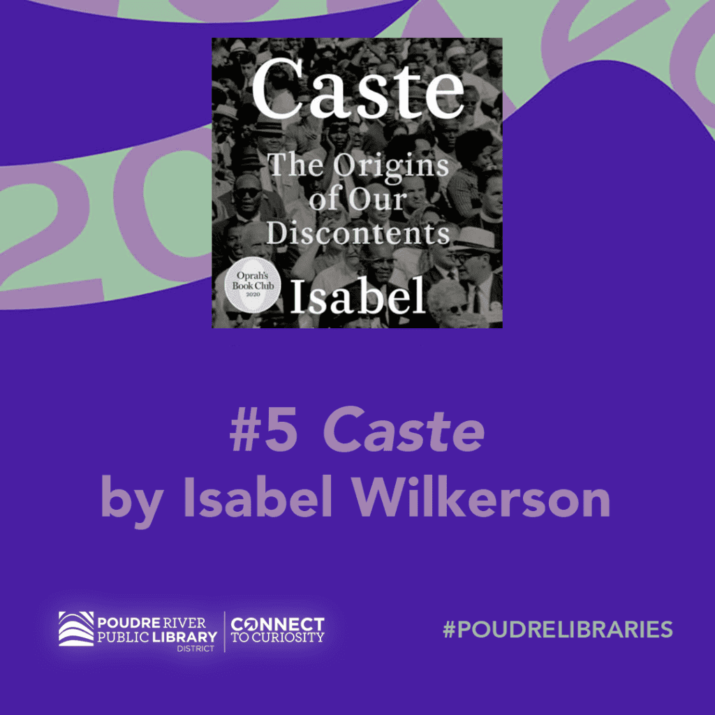 #5 most checked out book, caste by isabel wilkerson