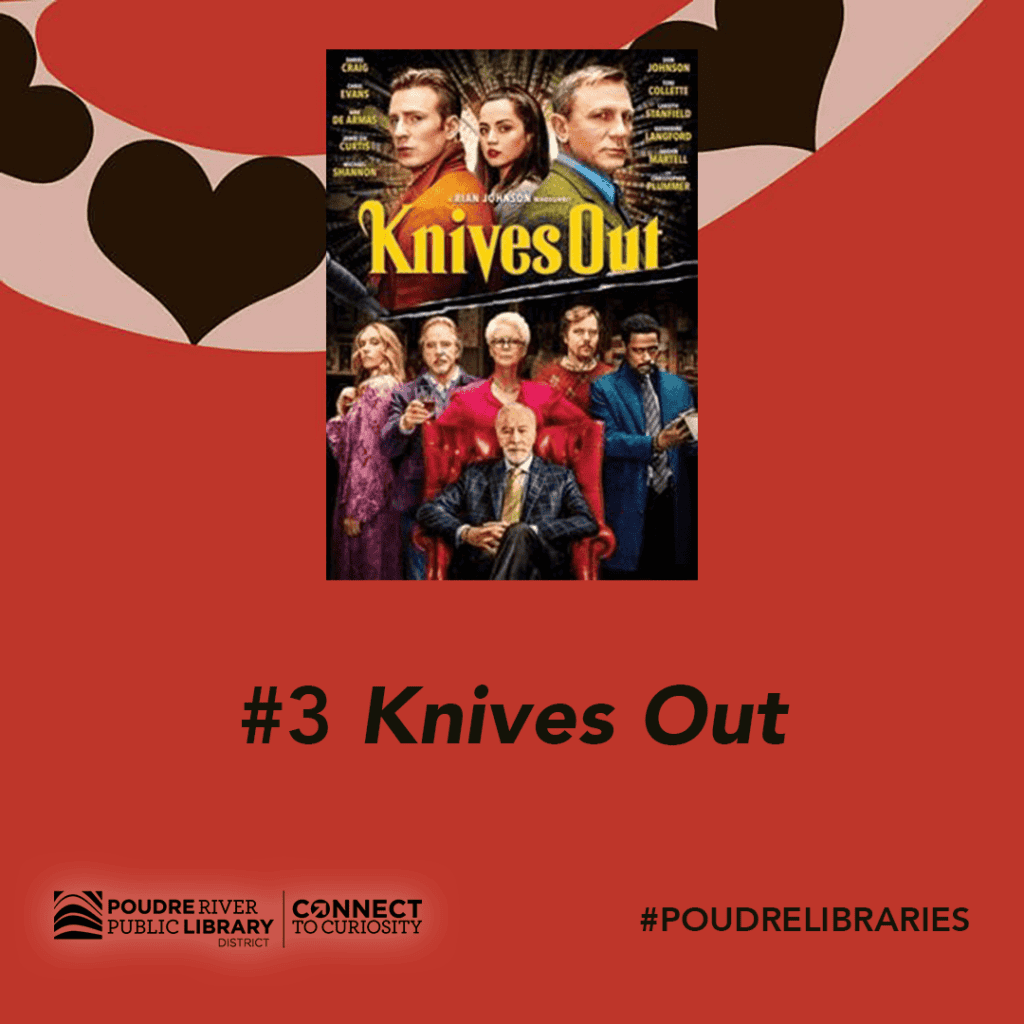 #3 most checked out movie, knives out