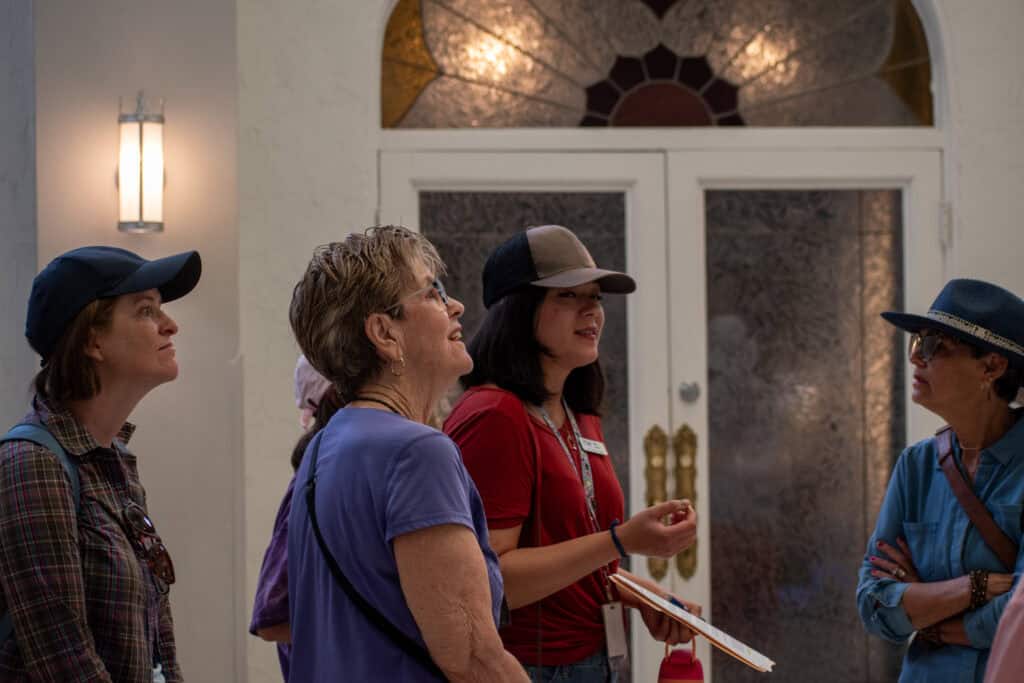 four women talking