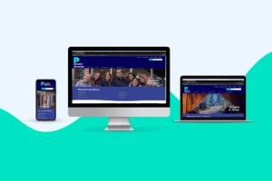 Screenshots of the new web site on a phone, desktop PC, and tablet.