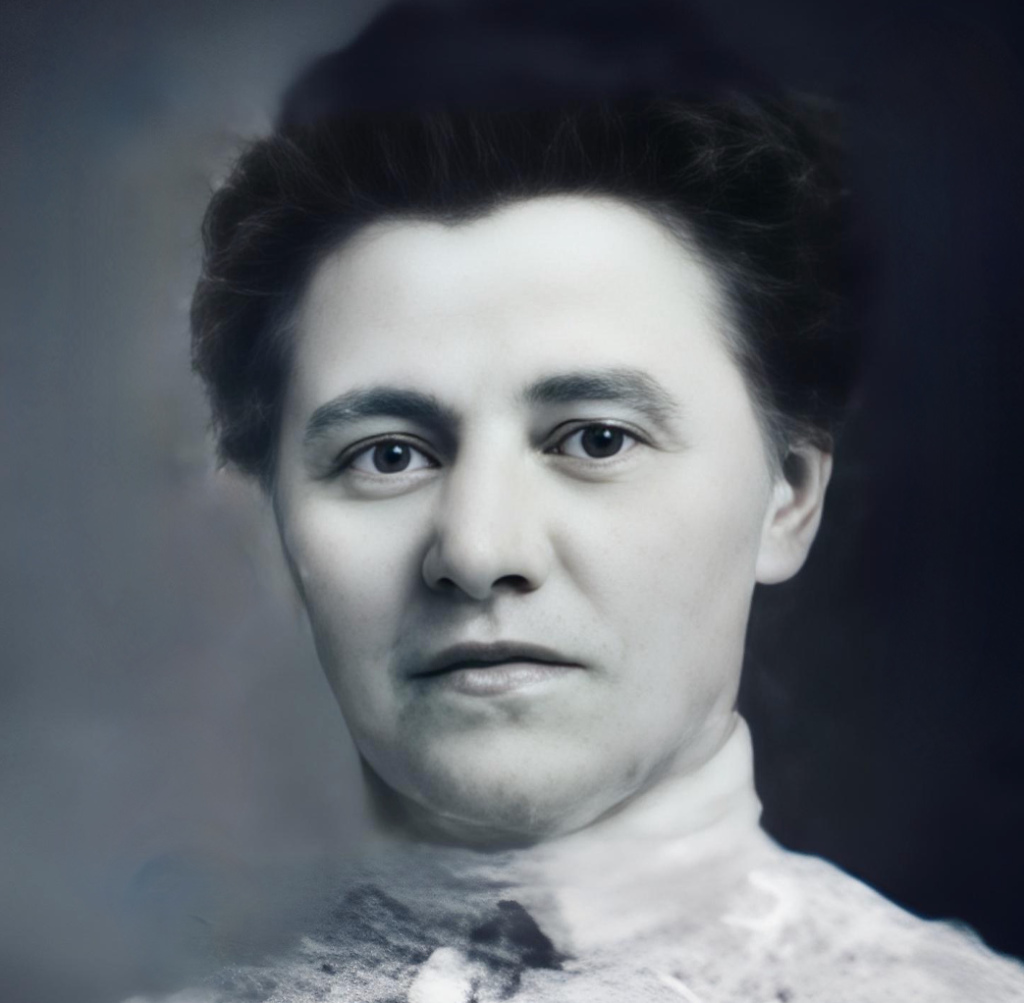 black and white image of agnes ludwig riddle