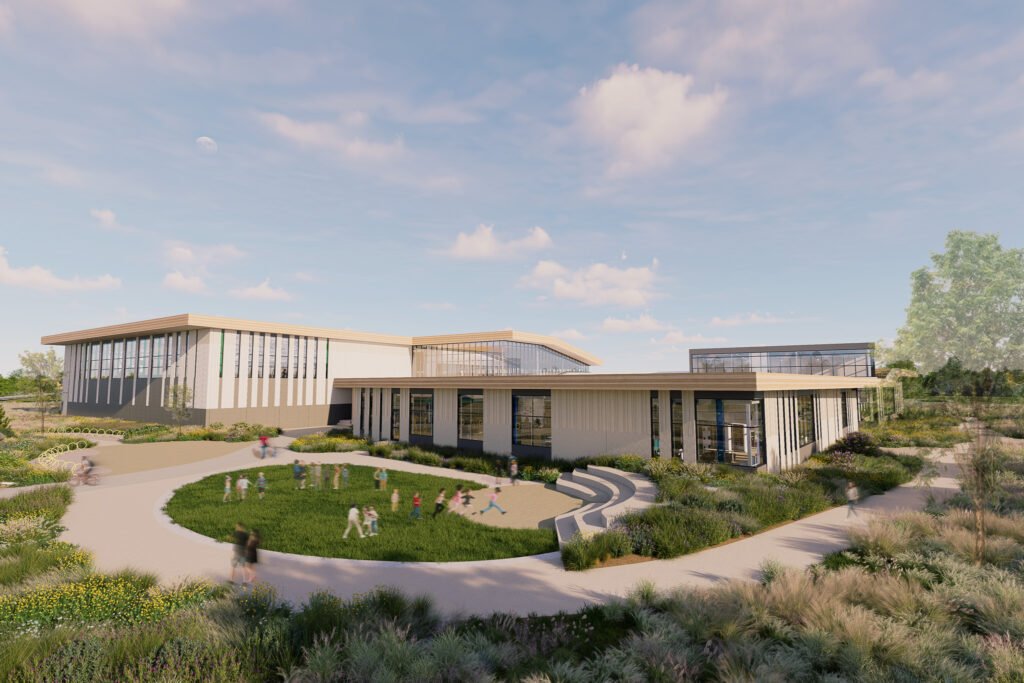 mockup of the southeast library's exterior northwest corner