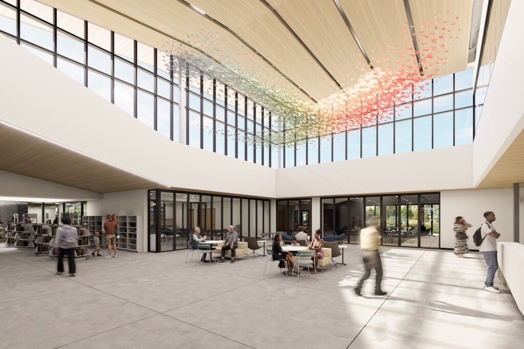 mockup of the interior commons of the southeast facility's common area